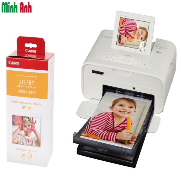 Combo máy in nhiệt Cp1300 màu đen +Rp108